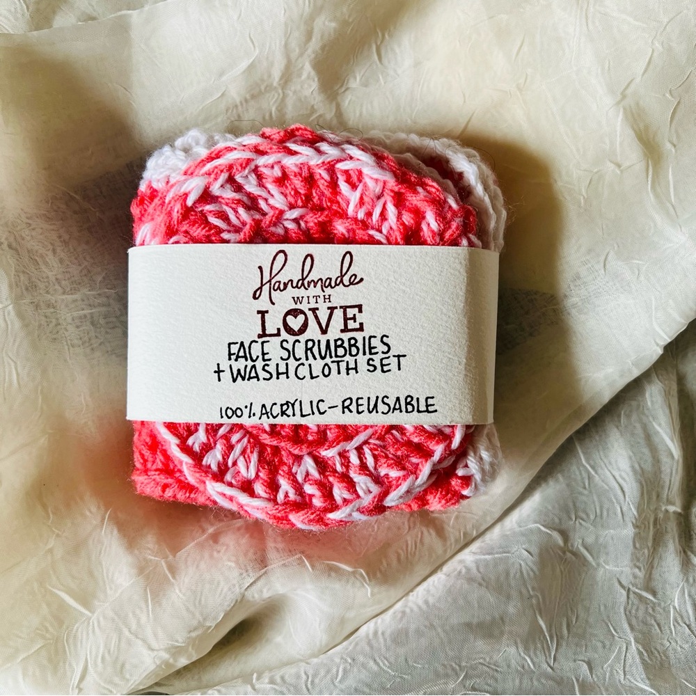 100% Acrylic Face Scrubbies & Wash Cloth Set